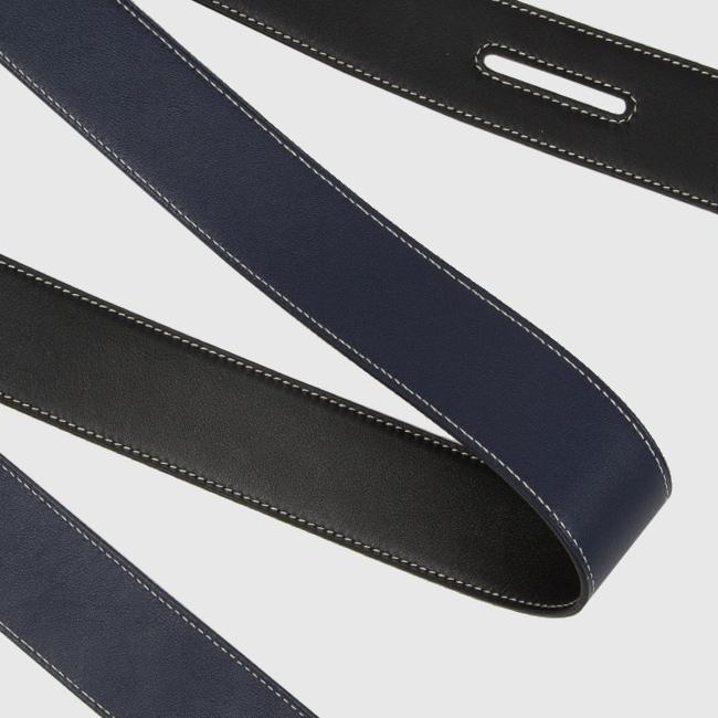 luxe-ceinture-femme-phi-1618-noir-bleu-marine-cuir-bicolore-réversible