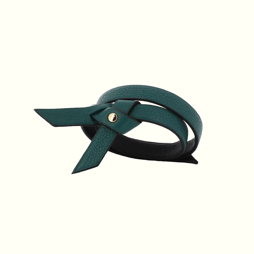 Bracelet Phi noué bicolore vert pin / noir de Phi1618, accessoire de mode haut de gamme