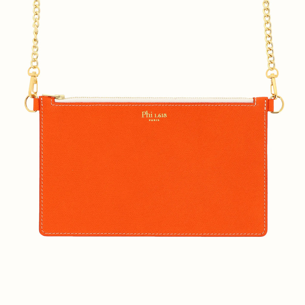 Pochette Phidias orange de Phi1618, accessoire de mode haut de gamme