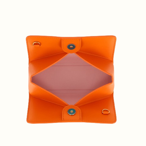 Sac à main Phibie mini pliable orange intérieur de Phi1618, accessoire de mode haut de gamme