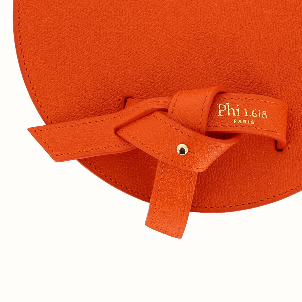 Sac à main Phiesta orange de Phi1618, accessoire de mode haut de gamme, logo sur passe main