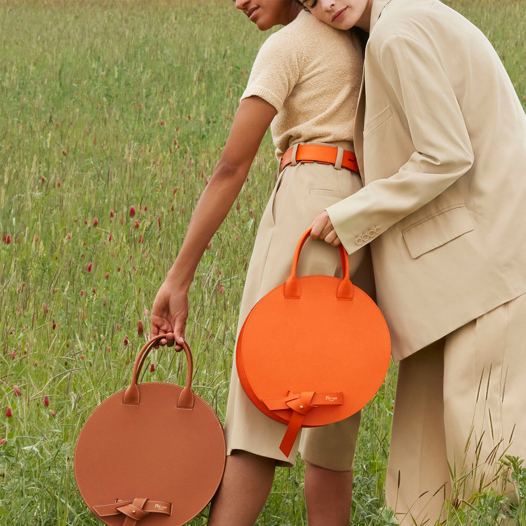 Philo orange and fawn bag by Phi1.618, high-end fashion accessory