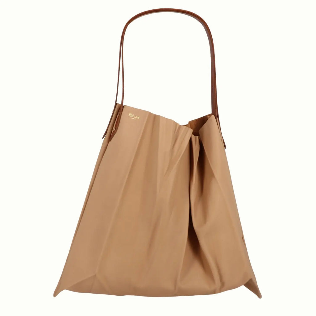 Sac à main de face beige Phiori plissage légé de Phi1618, accessoire de mode haut de gamme