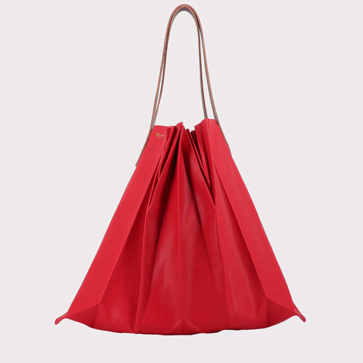 sac-phiori-rouge-cuir-grain-caviar-anses-tannage-végétal-nombre-dor-phi-1618-accessoire-femme-haute-maroquinerie-éco-responsable-artisanat-français