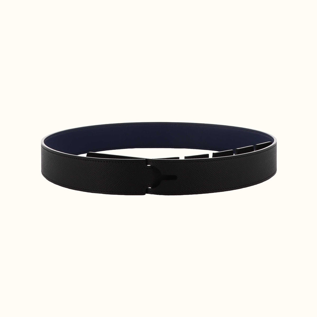 Ceinture réversible Philanthropie bleu marine/noir de Phi 1.618, accessoire de mode haut de gamme, côté noir